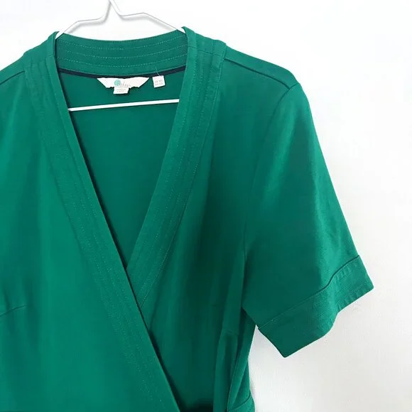 Boden Mira Ponte Wrap Dress Green Size 12 Tie Waist Workwear Midi  US 12L - Picture 5 of 9